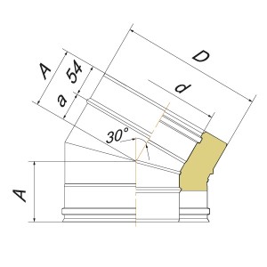 Отвод Вулкан 30° V50R D130/230, нерж 321/304