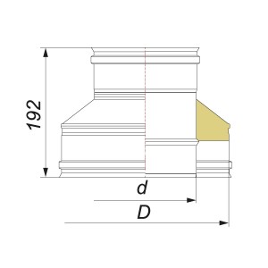 Переходник на конус термо-моно Вулкан V50R с D115/215 на D115, нерж 321/304