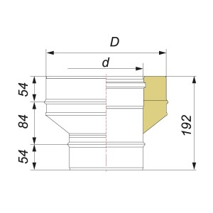 Переходник на конус моно-термо Вулкан V50R с D250 на D250/350, нерж 321/304