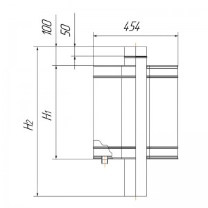 Натрубный Бак для воды Вулкан D115, нерж304, 48л