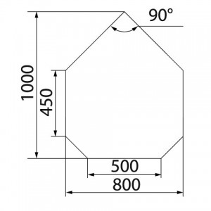 Предтопочный лист Вулкан VPL031-R9005, 1000х800, черный
