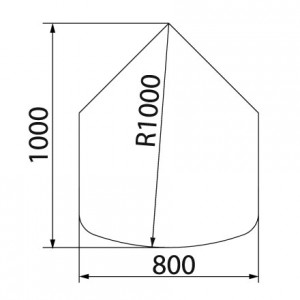 Предтопочный лист Вулкан VPL041-R9005, 1000х800, черный