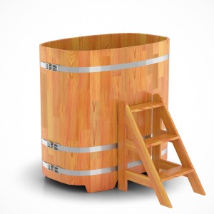 Купель овальная Bentwood из сращенных ламелей лиственницы 0,76х1,16 h=1,20