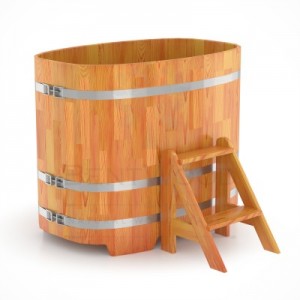 Купель овальная Bentwood из сращенных ламелей лиственницы 0,76х1,16 h=1,0
