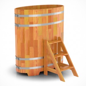Купель овальная Bentwood из сращенных ламелей лиственницы 0,69х1,31 h=1,40