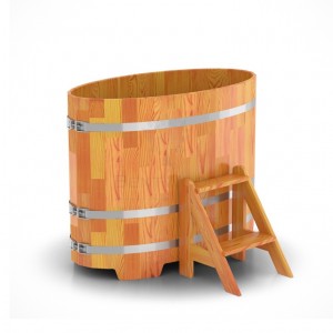Купель овальная Bentwood из сращенных ламелей лиственницы 0,69х1,31 h=1,0