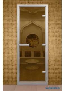 Дверь для турецкой бани, серия стандарт, стекло бронзовое