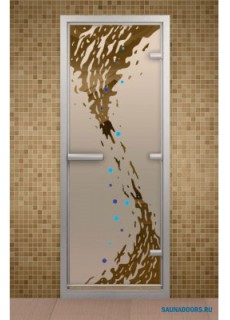 Дверь для турецкой бани серия стандарт "Волна", с фьюзингом