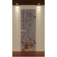 Дверь для сауны стандарт, серия "Русская красавица", стекло бронзовое