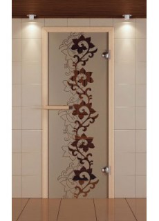 Дверь для сауны стандарт, серия "Чайный декор, стекло бронзовое