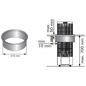 Монтажный фланец Harvia Cilindro HPC2L, с подсветкой