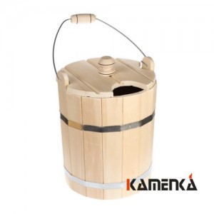 Ведро-запарник Каменка с крышкой 18 л. осина