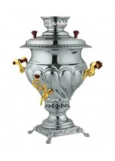 Самовар (C.2003/2) угольный 5,5л никель золото