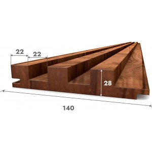 Вагонка Терморадиата 26x130 мм, Сорт Экстра, Реечная (длина 1.8-4.2 м)