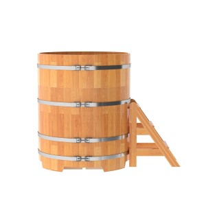 Купель для бани Bentwood круглая, d=1.17x1.4 м из сращенных ламелей лиственницы