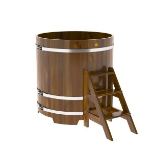 Купель для бани Bentwood круглая, d=1.17x1.2 м из лиственницы мореной премиум