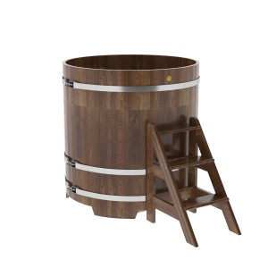 Купель для бани Bentwood круглая, d=1.17x1.2 м из сращенных ламелей мореной лиственницы