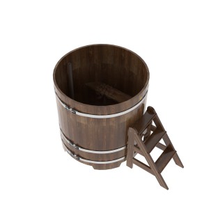 Купель для бани Bentwood круглая, d=1.17x1.2 м из сращенных ламелей мореной лиственницы