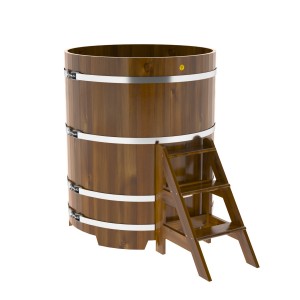 Купель для бани Bentwood круглая, d=1.17x1.4 м из лиственницы мореной премиум