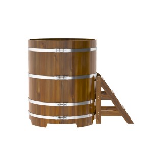 Купель для бани Bentwood круглая, d=1.17x1.4 м из лиственницы мореной премиум