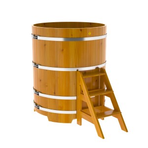 Купель для бани Bentwood круглая, d=1.17x1.4 м из лиственницы натуральной премиум