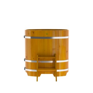Купель для бани Bentwood овальная, 0,59х1,06х1,1 из лиственницы натуральной премиум