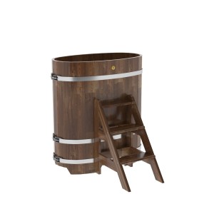 Купель для бани Bentwood овальная, 0,59х1,06х1.2 м из сращенных ламелей мореной лиственницы