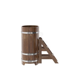 Купель для бани Bentwood овальная, 0,59х1,06х1.2 м из сращенных ламелей мореной лиственницы