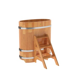 Купель для бани Bentwood овальная, 0,59х1,06х1.2 м из сращенных ламелей лиственницы