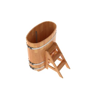 Купель для бани Bentwood овальная, 0,59х1,06х1.2 м из сращенных ламелей лиственницы