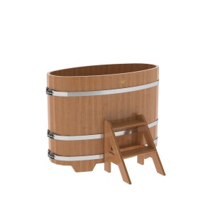 Купель для бани Bentwood овальная, 0,69х1,31х1 м из дуба натурального