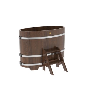 Купель для бани Bentwood овальная, 0,69х1,31х1 м из дуба мореного