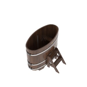 Купель для бани Bentwood овальная, 0,69х1,31х1 м из дуба мореного