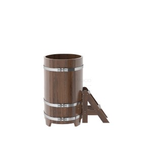 Купель для бани Bentwood овальная, 0,69х1,31х1.1 м из дуба мореного