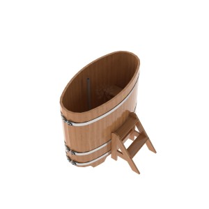 Купель для бани Bentwood овальная, 0,69х1,31х1.1 м из дуба натурального
