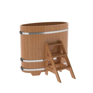 Купель для бани Bentwood овальная, 0,69х1,31х1.2 м из дуба натурального