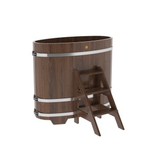 Купель для бани Bentwood овальная, 0,69х1,31х1.2 м из дуба мореного