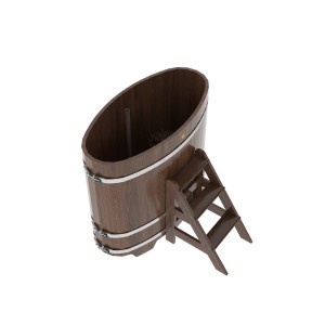 Купель для бани Bentwood овальная, 0,69х1,31х1.2 м из дуба мореного