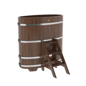 Купель для бани Bentwood овальная, 0,69х1,31х1,4 из дуба мореного