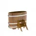 Купель для бани Bentwood овальная, 0,69х1,31х1 м из лиственницы мореной премиум
