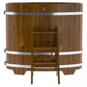 Купель для бани Bentwood овальная, 0,69х1,31х1.2 м из лиственницы мореной премиум