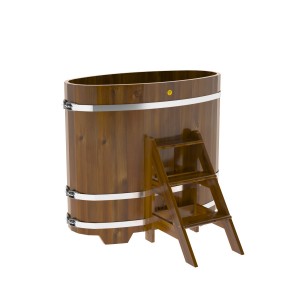 Купель для бани Bentwood овальная, 0,69х1,31х1.2 м из лиственницы мореной премиум