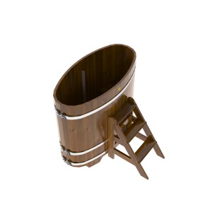 Купель для бани Bentwood овальная, 0,69х1,31х1.2 м из лиственницы мореной премиум