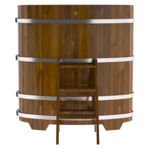 Купель для бани Bentwood овальная, 0,69х1,31х1.4 м из лиственницы мореной премиум