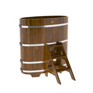 Купель для бани Bentwood овальная, 0,69х1,31х1.4 м из лиственницы мореной премиум
