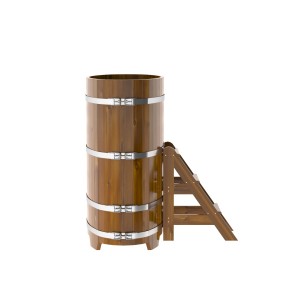 Купель для бани Bentwood овальная, 0,69х1,31х1.4 м из лиственницы мореной премиум