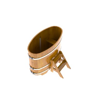 Купель для бани Bentwood овальная, 0,69х1,31х1.1 м из лиственницы натуральной премиум