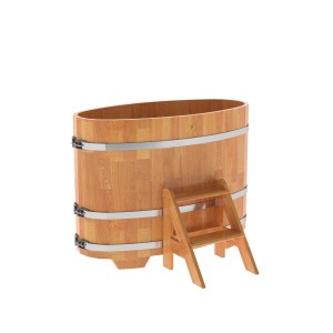 Купель овальная Bentwood из сращенных ламелей лиственницы 0,69х1,31 h=1,10