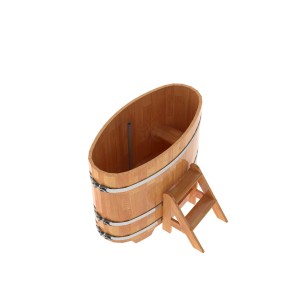 Купель овальная Bentwood из сращенных ламелей лиственницы 0,69х1,31 h=1,10