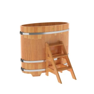 Купель овальная Bentwood из сращенных ламелей лиственницы 0,69х1,31 h=1,20
